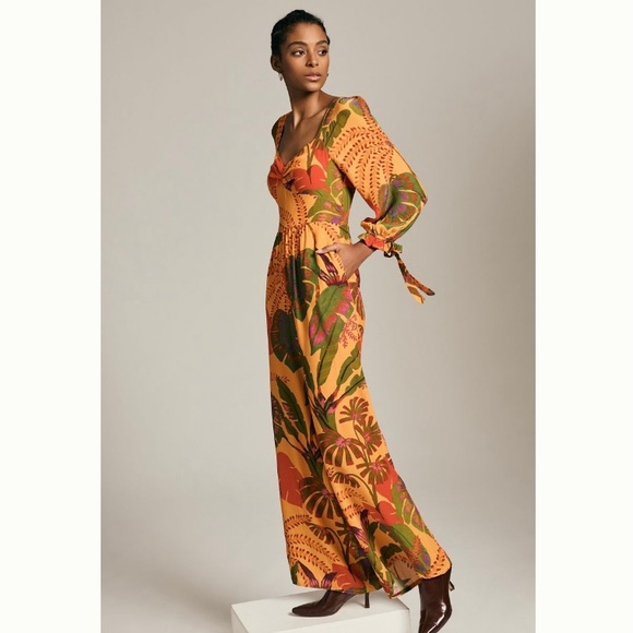 🌿NWT Farm Rio x Anthropologie Sweetheart Jumpsuit